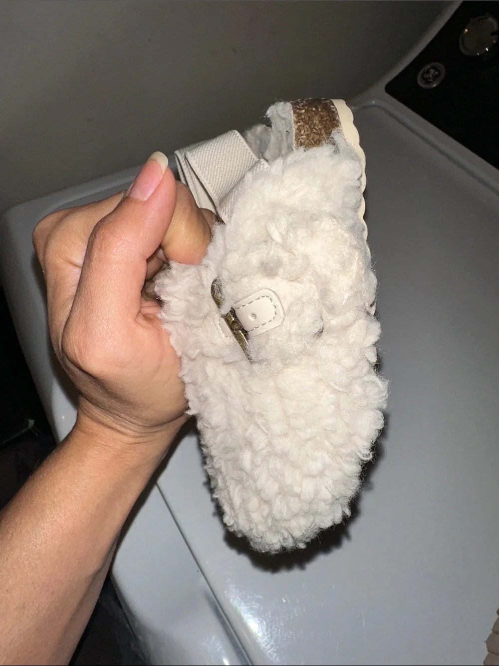 Cozy Sherpa Slingback Clogs in Cream